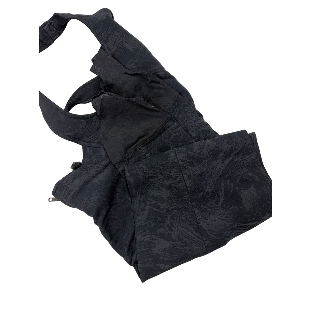 Obermeyer Vintage Ski Bibs Black Jacquard Stirrup Pants Made in Austria Size 6